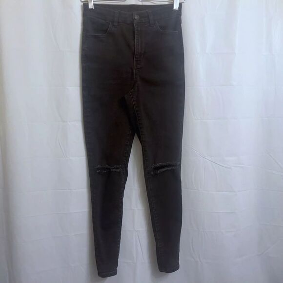 American Eagle Curvy Super Hi Rise Jeggings Women's Size 4 Black 28" Inseam - Picture 1 of 4